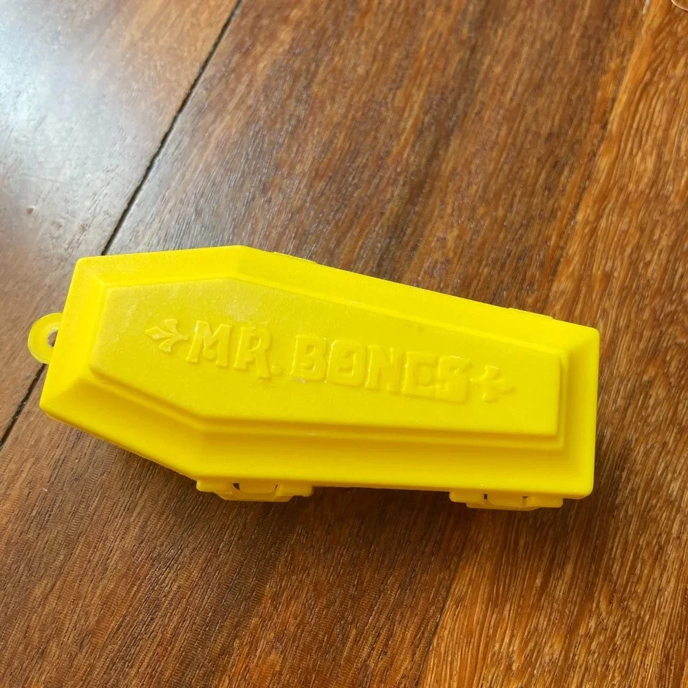 Three (3) Yellow Vintage Candy Containers - Garbage Can, Fire Hydrant & Coffin